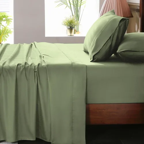 Vista 10 de Sábanas de algodón egipcio tamaño matrimonial de 1000 hilos, tejido satinado, suave, transpirable, bolsillo profundo de 16 pulgadas, 4 piezas
