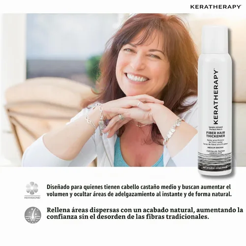 Vista 6 de Keratherapy Spray espesante de fibra con infusión de queratina, marrón medio, 4 onzas líquidas, 4.7 fl oz – Laca para el cabello voluminizadora