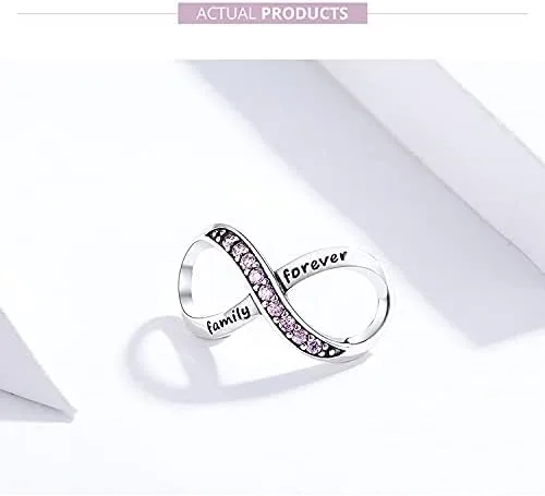 Vista 7 de Abalorio infinito de plata de ley 925 con colgante para pulseras Pandora, para mujer