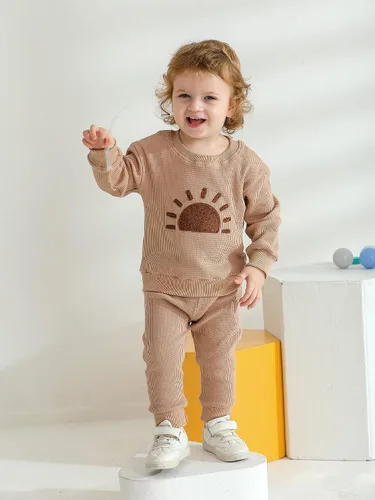 Vista 34 de Ropa de bebé niño niño manga larga con estampado de oso + pantalones deportivos