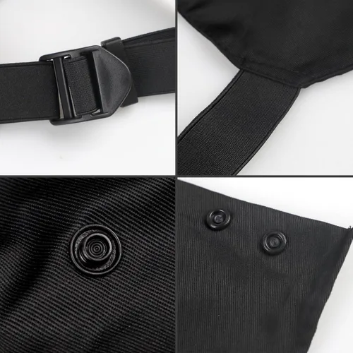 Vista 8 de Bufanda gótica punk con capucha estilo pícaro para invierno, resistente al viento, máscara de cuello con capucha, gorro medieval, disfraz de asesino