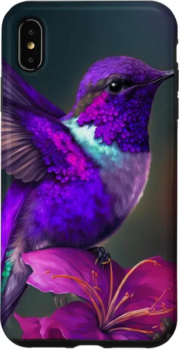 Vista 11 de Funda púrpura para iPhone XR para colibrí