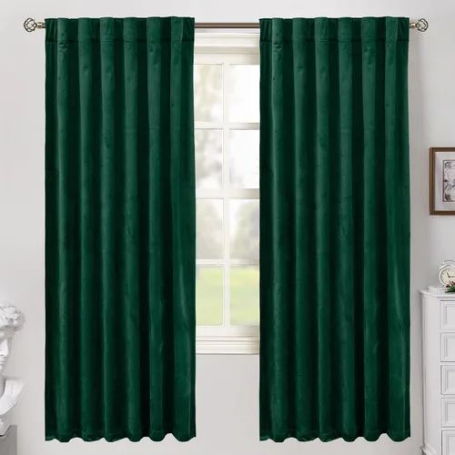 Vista 54 de BGment Cortinas de terciopelo rosa polvoriento, 2 paneles de 84 pulgadas, 2 paneles para sala de estar, aislamiento térmico de lujo, reducen