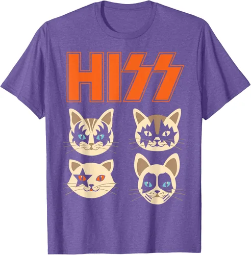 Vista 6 de Camiseta Hiss Funny Cats Kittens Rock Rockin, Negro