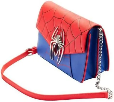 Vista 2 de Loungefly Marvel Spider Man - Bolso cruzado con bloques de color, talla única, rojo azul