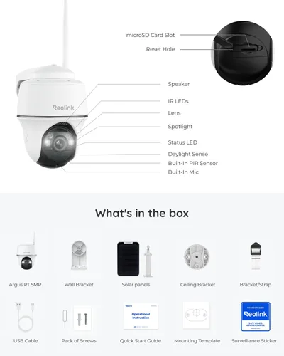 Vista 9 de Cámara de seguridad inalámbrica para exteriores, alimentación solar con visión nocturna 2K, Wi-Fi de 2.4/5 GHz, conversación de 2 vías, funciona