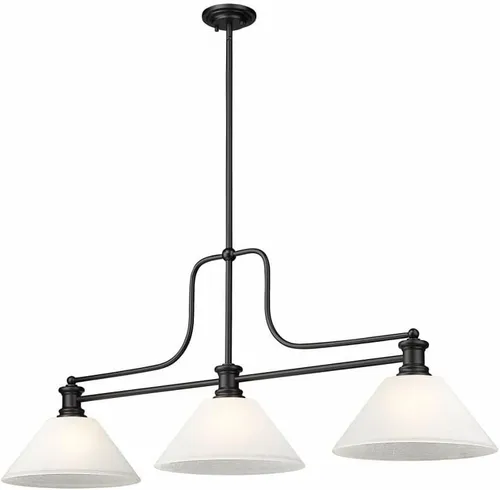 Vista 2 de Z-Lite 725-3MB-AWL14 Colgante de mezcla, 3 luces 300 vatios totales, negro mate