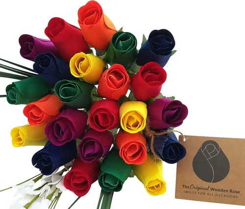 Vista 8 de Ramos originales de rosas de madera en 1, 2, o 3 docenas, Madera de abedul, 1 Docena