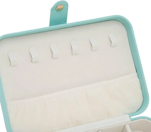 Vista 6 de plplaaoo Joyero organizador de viaje, estuche de joyería de viaje, pequeño organizador portátil, caja de almacenamiento de exhibición, organizador