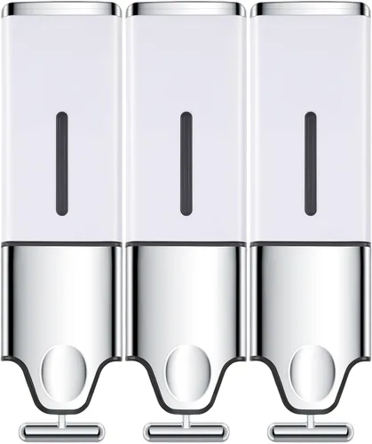 Vista 12 de EHORIA Dispensadores cuadrados 2 en 1 para la ducha, dispensador de jabón de ducha, dispensador de acondicionador, dispensador de champú