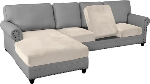 Vista 94 de PrinceDeco Fundas de cojín para sofá, funda elástica y lavable, funda de cojín ajustable de tela de terciopelo antideslizante, protector de muebles
