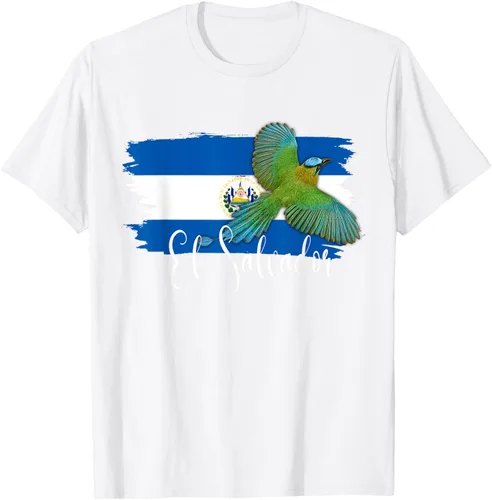 Vista 67 de Camiseta con la bandera de El Salvador, mapa de El Salvador, camiseta de Salvador para mujer, Negro