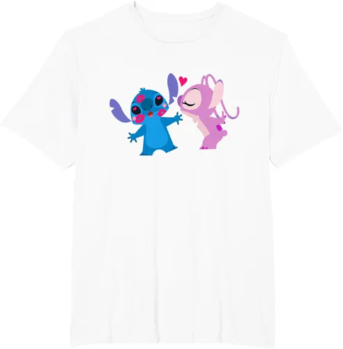 Vista 13 de Disney Stitch and Angel - Camiseta para el día de San Valentín Negro