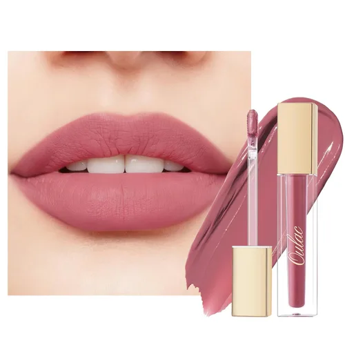 Vista 37 de Oulac Lápiz labial mate rosa para mujeres, lápiz labial líquido duradero de color rosa intenso, color de labios de alto impacto con cobertura total