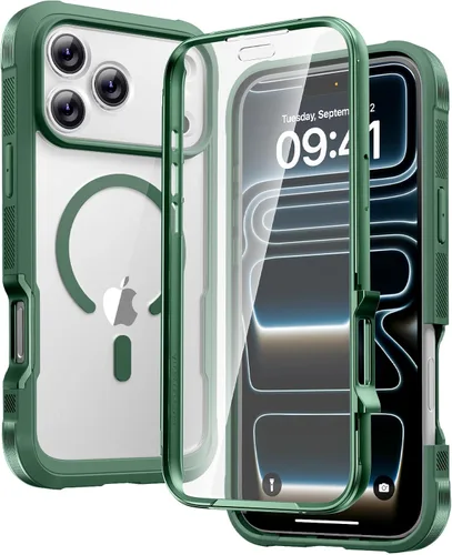 Vista 64 de Carcasa Diaclara diseñada para iPhone 12/12 Pro, carcasa completa resistente con protector de pantalla táctil y antiarañazos integrado, carcasa