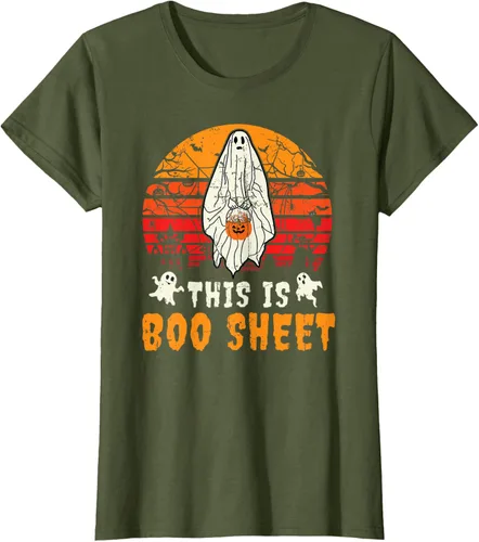 Vista 24 de Funny This Is Boo Sheet Spooky Ghost Halloween - Camiseta de disfraz de juego de palabras, Negro, S