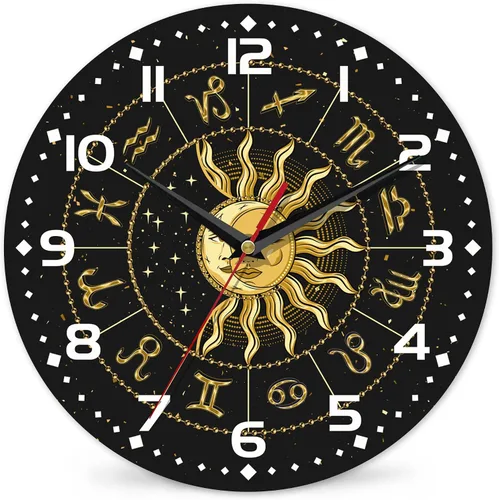 Vista 8 de Reloj de pared, arte abstracto colorido, pintura al óleo, reloj de pared silencioso sin tictac, funciona con pilas, 10 pulgadas, decoración