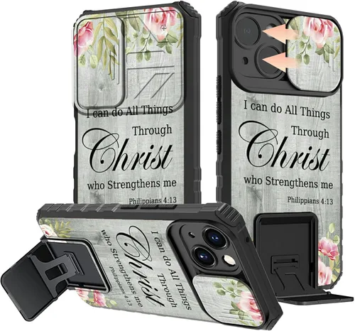 Vista 43 de Rossy Funda para iPhone 14 2022, para iPhone 14 con funda deslizante para cámara deslizante, soporte integrado, doble capa híbrida, a prueba de 1-37