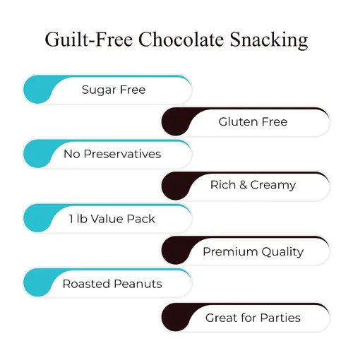 Vista 8 de ANDY ANAND CHOCOLATIER Cacahuetes de chocolate con leche sin azúcar, sin gluten, cacahuetes cubiertos de chocolate premium, aptos para diabéticos