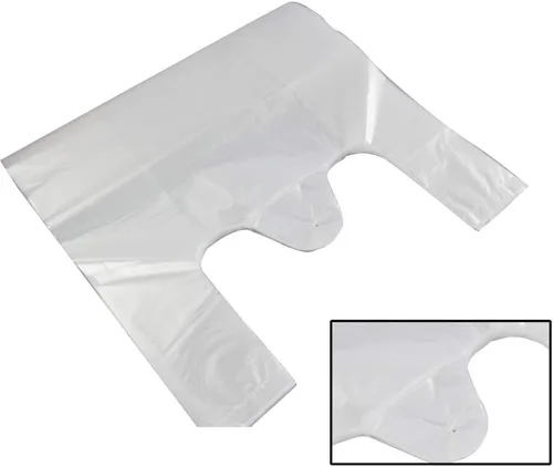 Vista 6 de Bolsas de compras de plástico transparente para camisetas, reutilizables Thank You Bgs (320 unidades) Thick Plastic Material, Flat Bottom, Tear