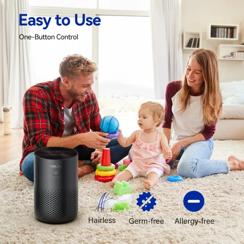 Vista 5 de Purificadores de aire para dormitorio del hogar, purificador de aire True HEPA H13 con esponja de fragancia para un mejor sueño, polen, humo, polvo