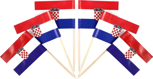Vista 54 de QQSD Bandera de Albania palillo de dientes Albania Pequeña Bandera para cupcakes, 100