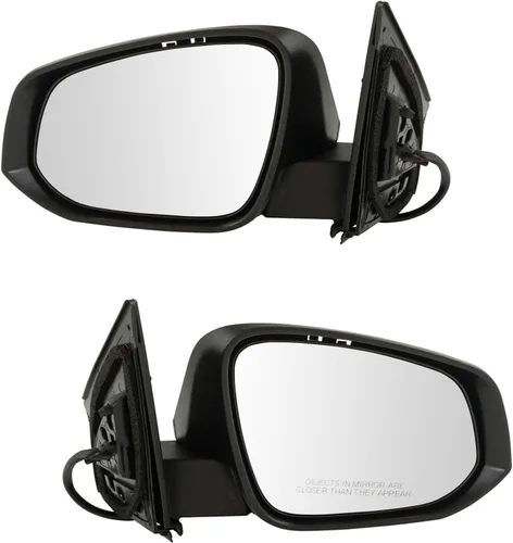 Vista 123 de TRQ Conjunto de 2 piezas de espejo lateral para conductor y pasajero, ajuste eléctrico, sin calefacción, sin memoria, color negro, compatible