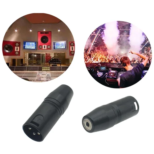 Vista 4 de 2 unids XLR a 0.138 in conector TRS estéreo micrófono adaptador TRS Mini-Jack hembra a 3-pin XLR macho convertidor de audio para videocámaras
