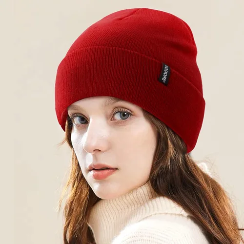 Vista 2 de Gorro de punto para hombre y mujer, gorro de punto cálido y holgado con puños