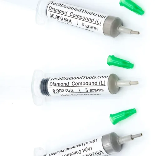 Vista 23 de TechDiamondTools Kit de 3 jeringas de pasta de pulido de diamantes compuestas para lapeado, fabricadas en EE. UU. Compuesto de lapeado de 500, 800