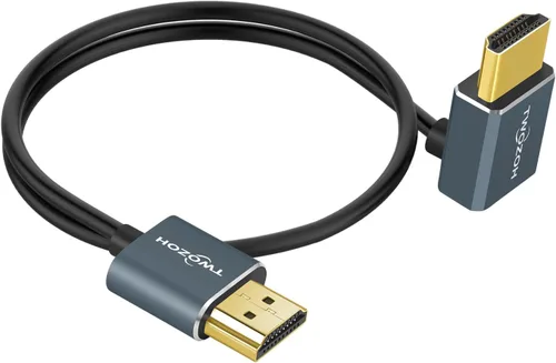 Vista 5 de Twozoh Cable HDMI flexible a HDMI en ángulo descendente de 90° 1 pie, cable HDMI ultra delgado y delgado compatible con 3D/4K @60Hz