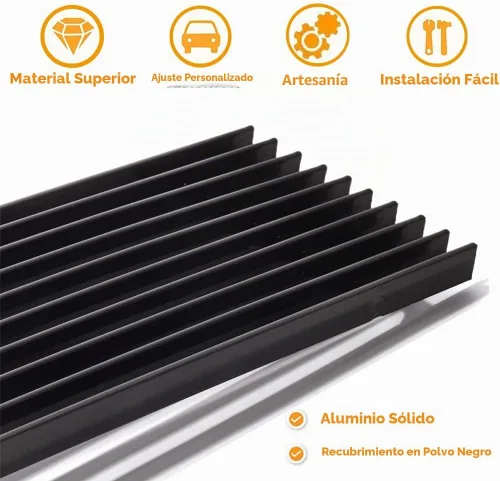 Vista 3 de Rejilla delantera compatible con DODGE Challenger PHANTOM 2015 16 17 18 19, para parachoques superior e inferior, inserto de rejilla de aluminio