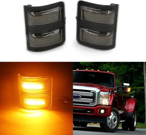 Vista 7 de 2x luz LED para espejo lateral Compatible con Ford F250 F350 F450 F550 Super Duty de 2008 a 2016, 7C3Z-13776-A 7C3Z-13776-B 7C3Z13776A 7C3Z13776B