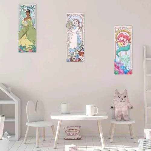 Vista 6 de Open Road Brands Disney - Lienzo decorativo para pared, diseño de princesa y rana Tiana, estilo Art Nouveau, diseño de princesa de Disney