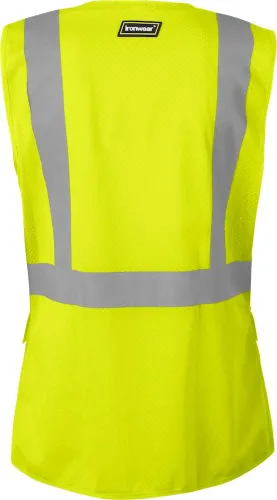 Vista 2 de Ironwear 1130 Chaleco de seguridad de alta visibilidad para mujer Verde