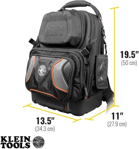 Vista 5 de Klein Tools 55485 Mochila para herramientas, 48 bolsillos, negro/naranja/gris