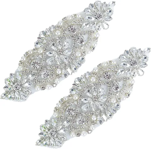 Vista 10 de ShiDianYi Vestido nupcial de la boda de la correa de la faja apliques con el cinturón de piedra AB decoración de la cintura del rhinestone nupcial