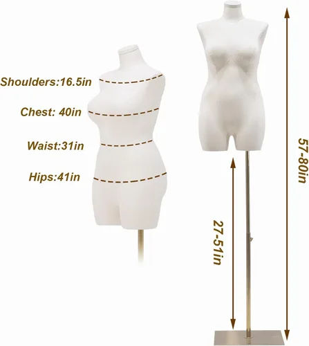 Vista 6 de Maniquí femenino de talla grande, figura completa con base de metal, torso de maniquí para tienda de ropa, maniquíes de ventana, ropa, vestidos