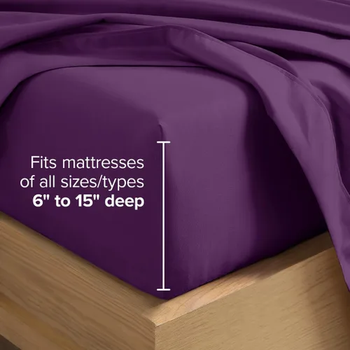 Vista 44 de Bare Home Sheet Set 1800 Ultra-Soft with 2 Pillowcases (Twin XL, Dark Blue)