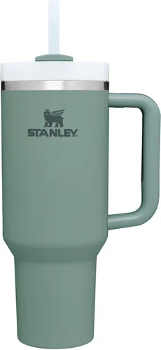 Vista 196 de STANLEY Quencher H2.0 Vaso Térmico con asa y pajilla, 64 onzas, tapa Flowstate de 3 posiciones, gran capacidad para viajes y deportes, vaso de acero