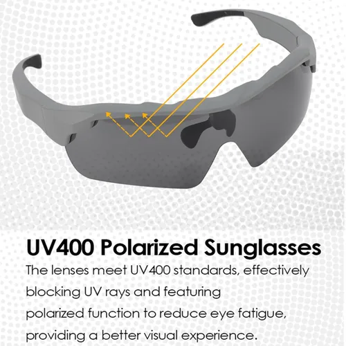 Vista 2 de Lentes de sol inteligentes con Bluetooth de audio, lentes de sol polarizados con Bluetooth V5.0 y EDR, ciclismo de oreja abierta para hombres