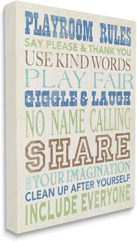 Vista 13 de The Kids Room by Stupell Playroom Rules Use Kind Words Placa de pared rectangular
