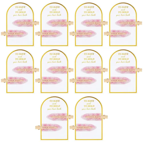 Vista 8 de 20 pinzas para el cabello de dama de honor, sin doblar, accesorios para el cabello de dama de honor, regalos de maquillaje, color marrón ámbar Ámbar