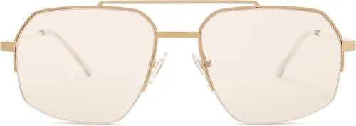 Vista 8 de SOJOS Trendy Aviator Sunglasses Mens Womens Retro Double Bridge Metal Frame Semi-Rimless Shades SJ1191