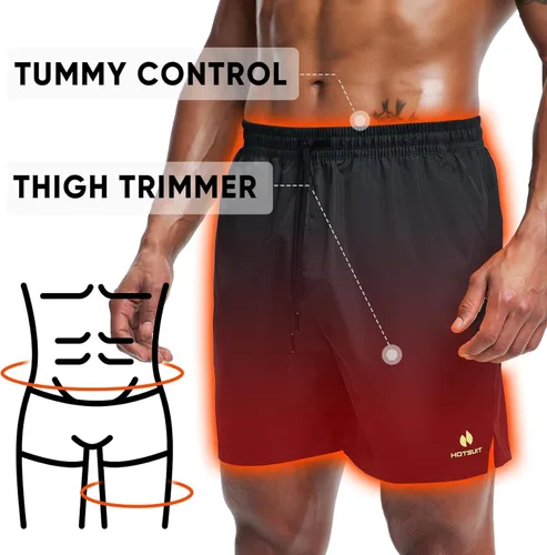 Vista 5 de HOTSUIT Mens Sauna Shorts Sweat Sauna Pants Gym Exercise Sweat Sauna Suit Workout Shorts