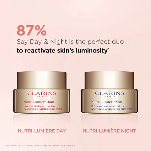 Vista 6 de Clarins Nutri-Lumière Cream Crema hidratante antienvejecimiento restaura la vitalidad de la piel madura nutre y minimiza la apariencia de arrugas