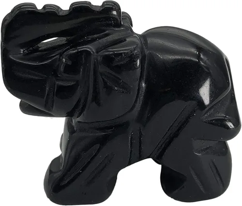 Vista 9 de Fekuar Figuras de elefante de cristal curativo talladas a mano de 1.5 pulgadas, escultura de estatua de animal de bolsillo de la suerte, decoración
