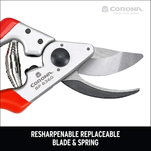 Vista 4 de Corona BP 6360 Forged Steel Aluminum Handles Angled Bypass Hand Pruner - 1 inch Cut Capacity Stem and Branch Garden Shears, Red (Pack of 6)