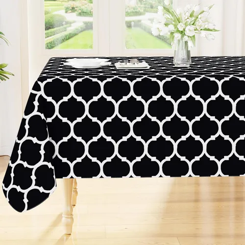 Vista 30 de Smiry - Mantel cuadrado de vinilo impermeable con respaldo de franela para mesas cuadradas, manteles de plástico lavables a prueba de derrames
