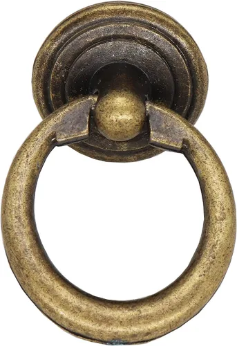 Vista 4 de Tiradores antiguos de bronce con un solo agujero, 8 piezas, estilo vintage, para armario, aparador, muebles